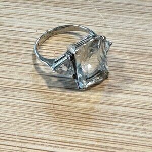 sterling silver white topaz ring sz 7